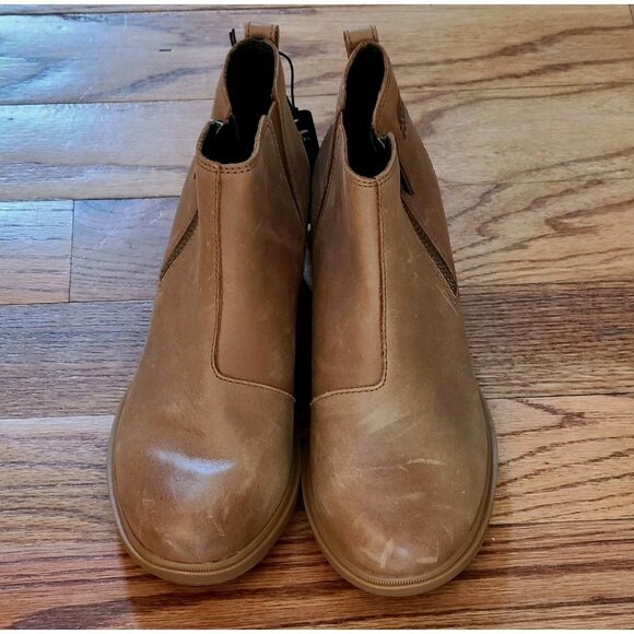 SOREL Evie II Zip Winter Waterproof Bootie Womens 8.5 Leather Ankle Wedge Boots - Picture 2 of 12